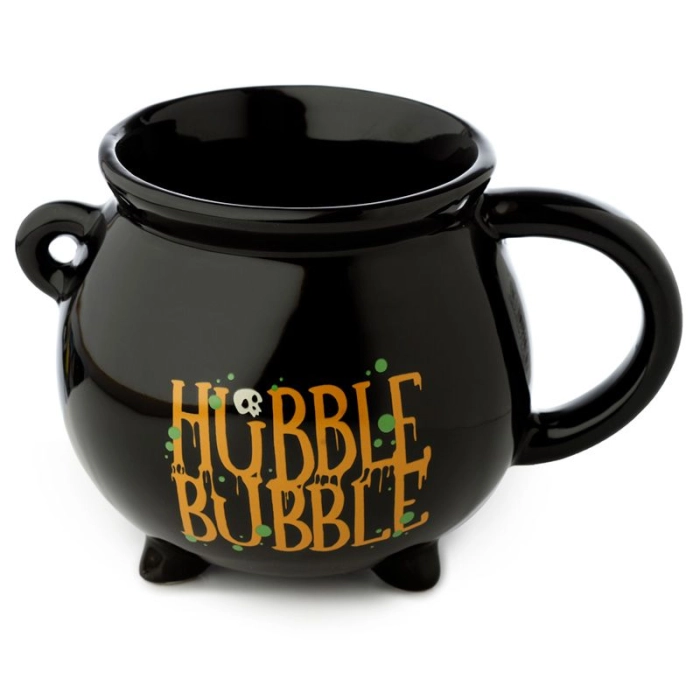 A ceramic cup of a witch's cauldron
