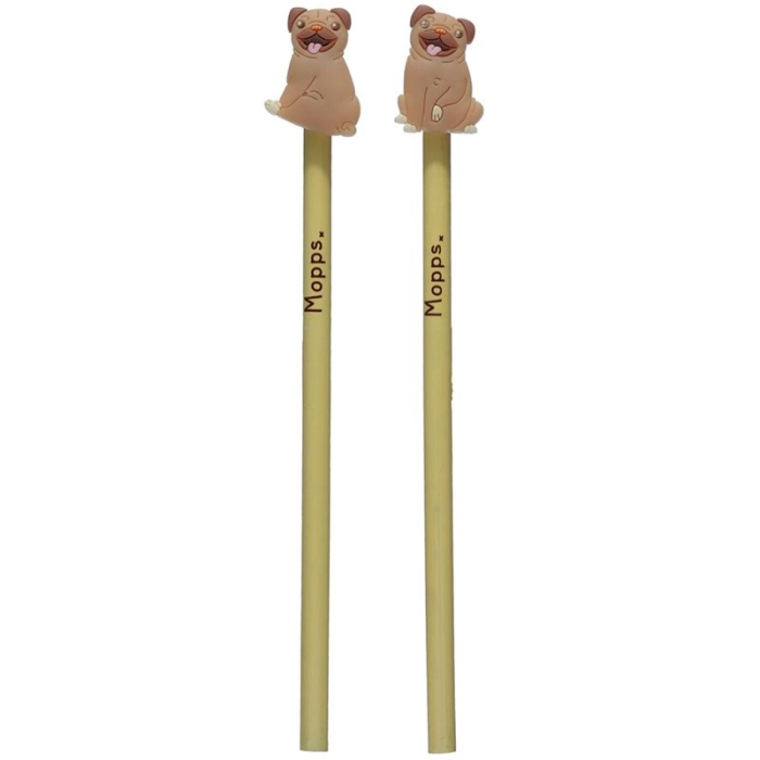 Bleistift mit PVC-Kappe - Mops Hund