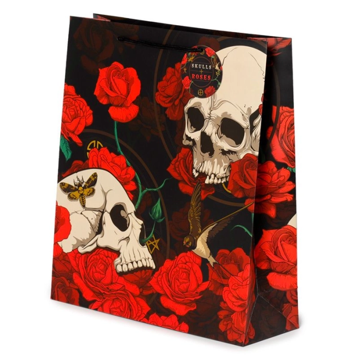 Skulls and roses gift bag - size XL