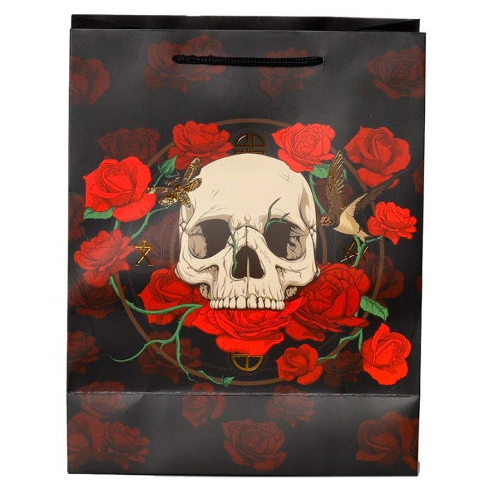 Skulls and roses gift bag - size L