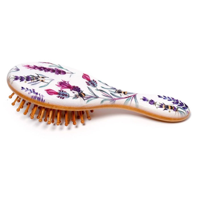 Bamboo hairbrush - flower meadow
