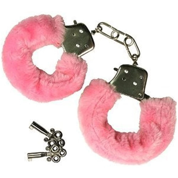 Handcuffs with fur in light pink
