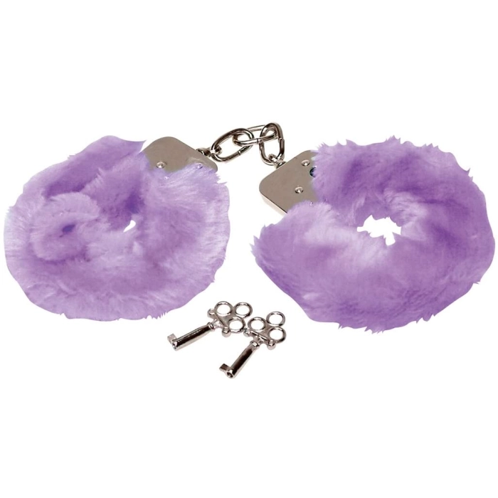 Handcuffs with purple fur