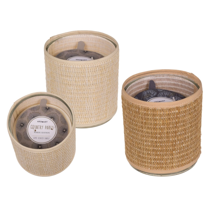 Scented candle - white cotton or linen