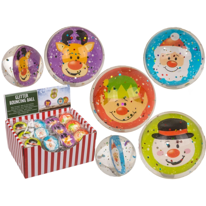 Hüpfball mit Glitzer - Weihnachten
