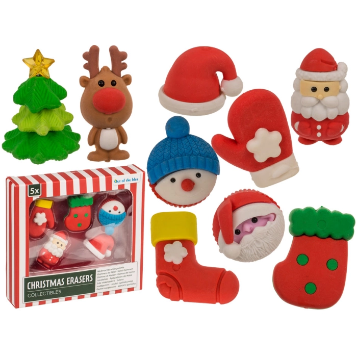 Christmas erasers - 5 pieces