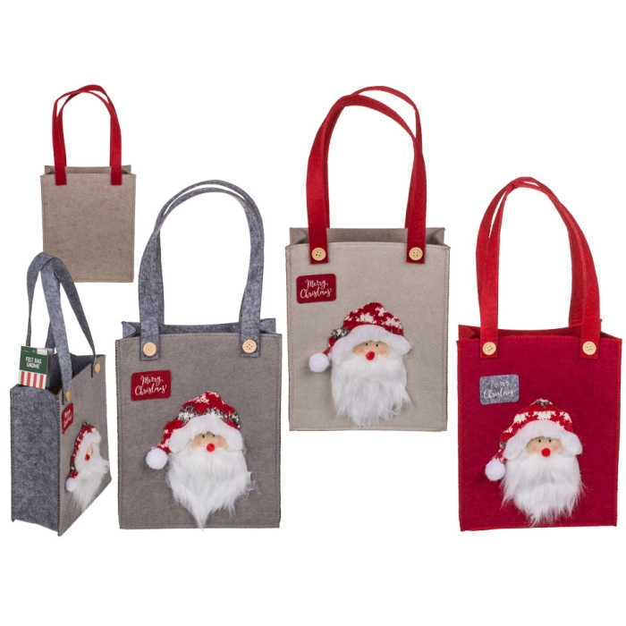 Felt gift bag with Santa Claus - Merry Christmas