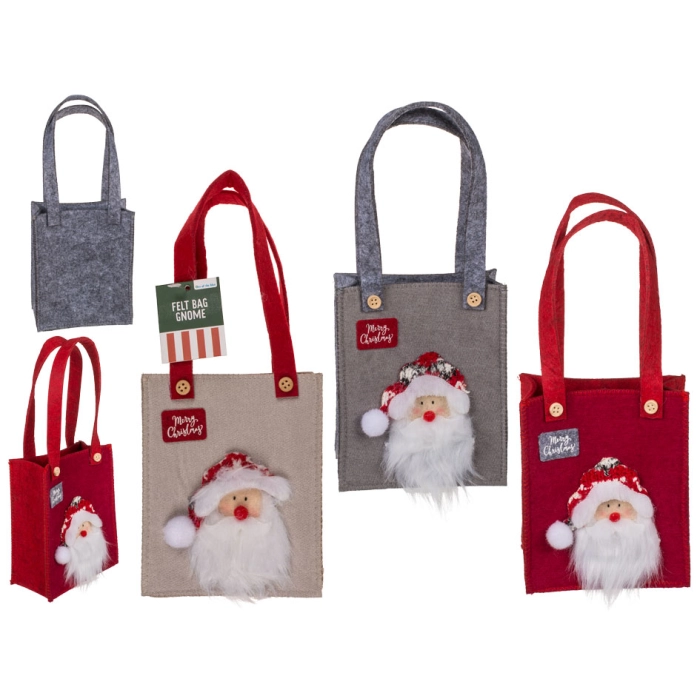 Felt gift bag with Santa Claus - Merry Christmas