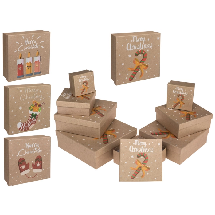 Set of 8 gift boxes - Merry Christmas