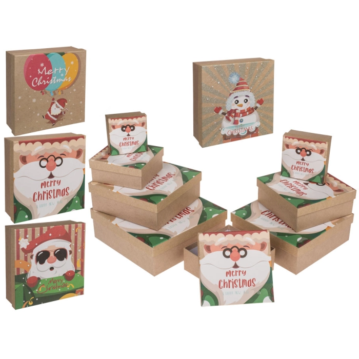 Set of 8 gift boxes - Merry Christmas