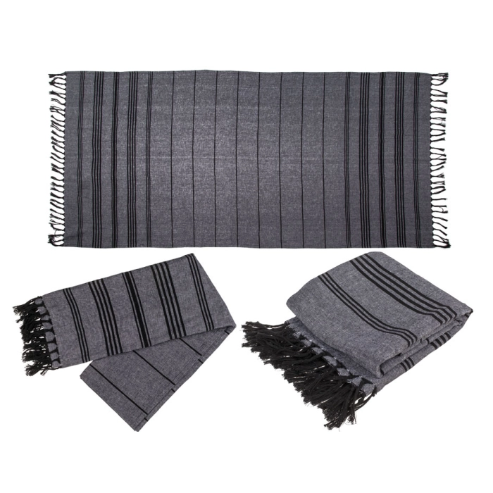 Elegant Fouta Towel - Two-color Companion for the Beach and Sauna