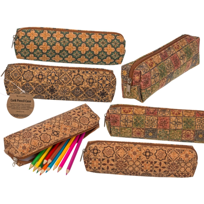 Mandala cork pencil case