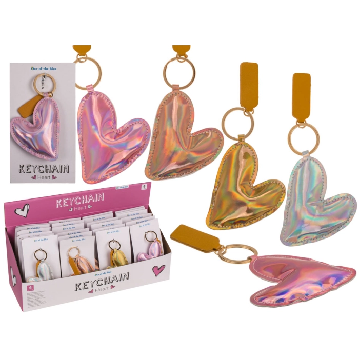 Keyring with a heart and a tag
