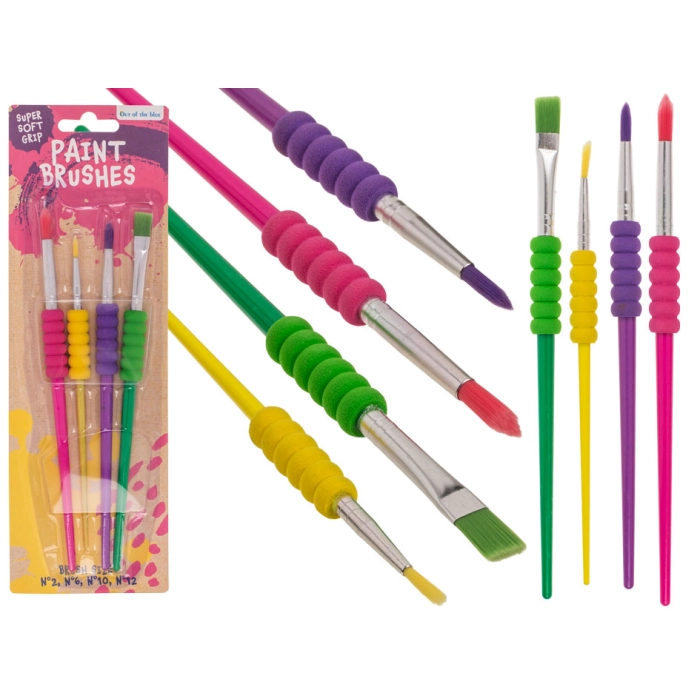 A set of brushes for painting with paints