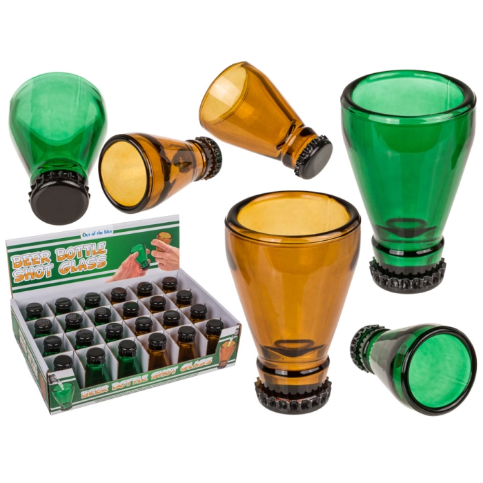 Glass-Shot in the Shape of a Beer Bottle - Raise a Toast Newly!