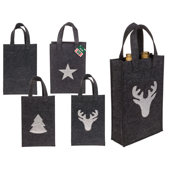 Christmas gift bag made of felt, 20 x 8 x 30 cm