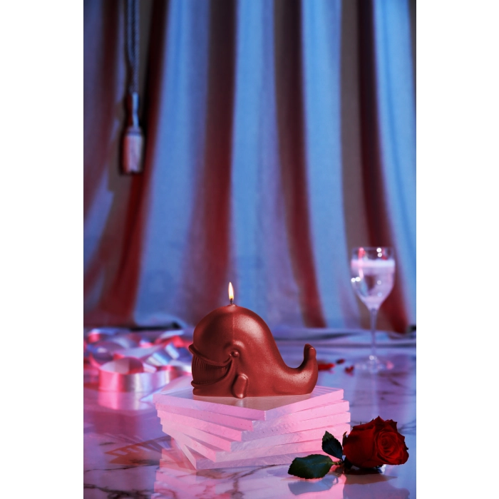 Whale Candle - Pearl Red