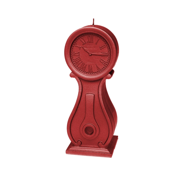 XXL Vintage Clock Candle - Metallic Red