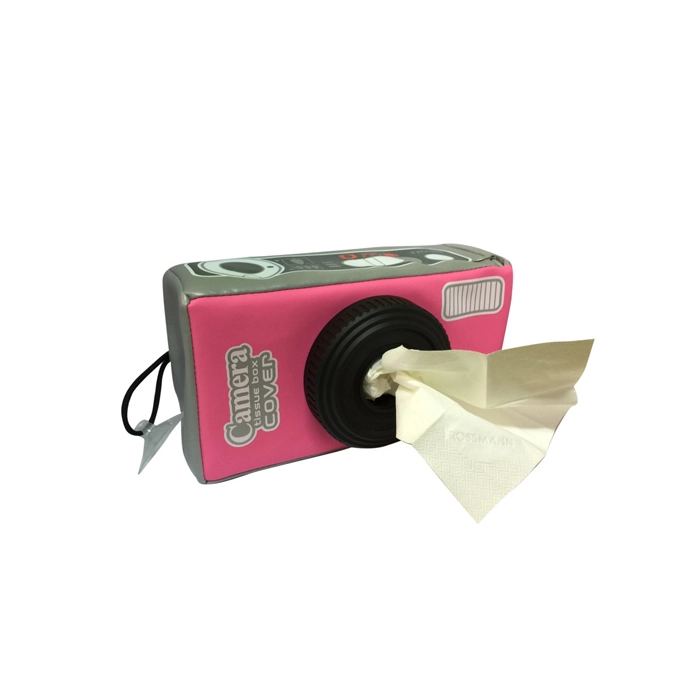 Camera Tissue Box Cover - Pink