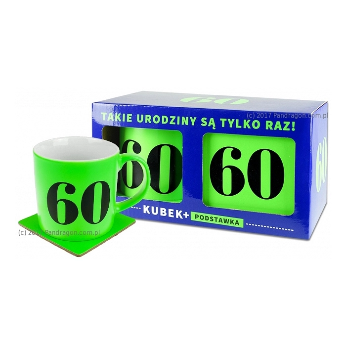 Neónový hrnček s podšálkou - 60