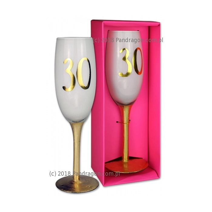 Birthday champagne glass in a carton - 30