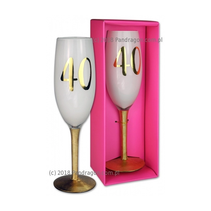 Geburtstagssektglas in einem Karton - 40