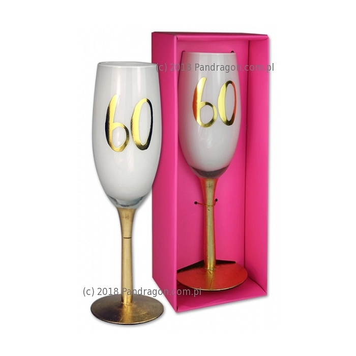 Birthday champagne glass in a carton - 60