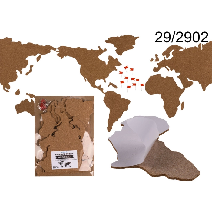Whiteboard memo puzzle world map (pin board)