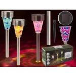 Solar lamp post, mosaic LED garden - 3 pieces
