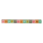 Pastelový svícen s nápisem Happy Birthday