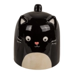 Inverted head mug - black cat 12 x 14 cm