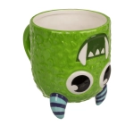 Inverted head mug - green monster 12 x 14 cm