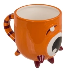 Becher mit umgedrehtem Kopf - orangefarbenes Monster 12 x 14 cm
