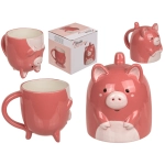 Umgekehrter Kopf Becher - rosa Schwein 12 x 14 cm