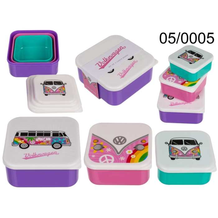Set of 3 VWT1 Bus Summer love breakfast boxes