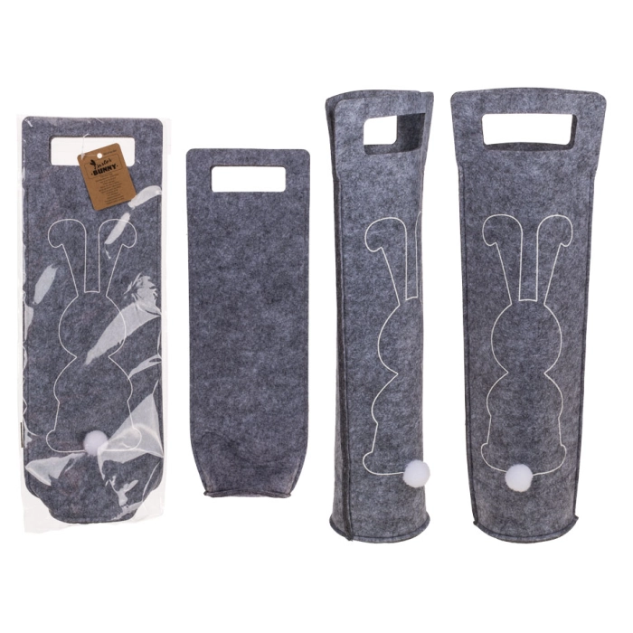 Felt bunny wine bag