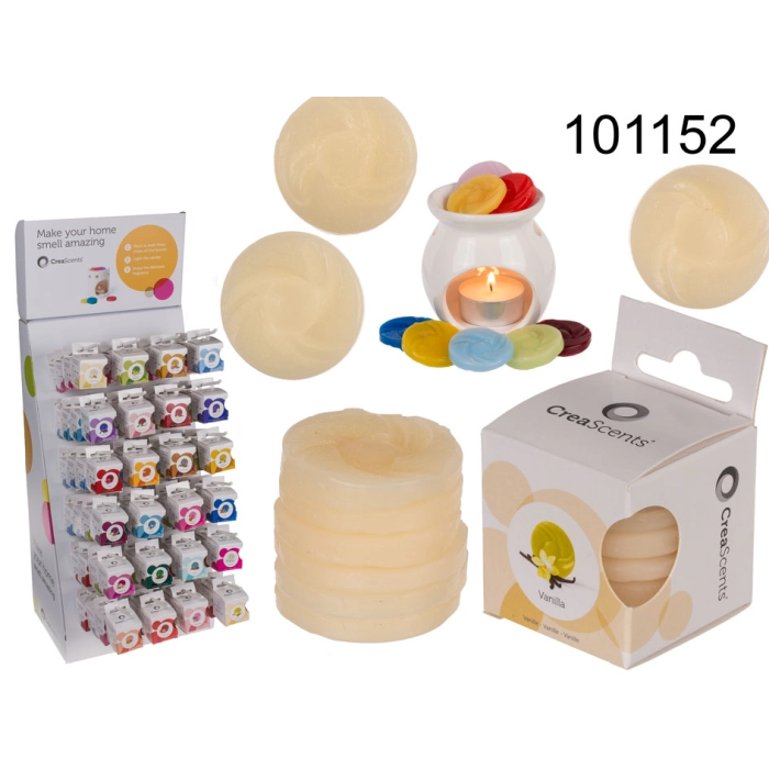 Fireplace aromatic wax 6 discs: Vanilla