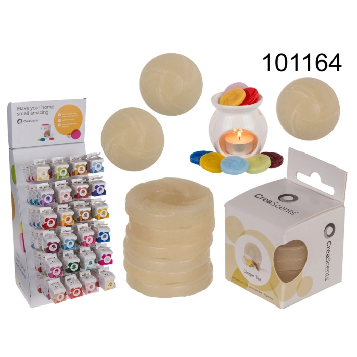 Fireplace aromatic wax 6 discs: Ginger tea