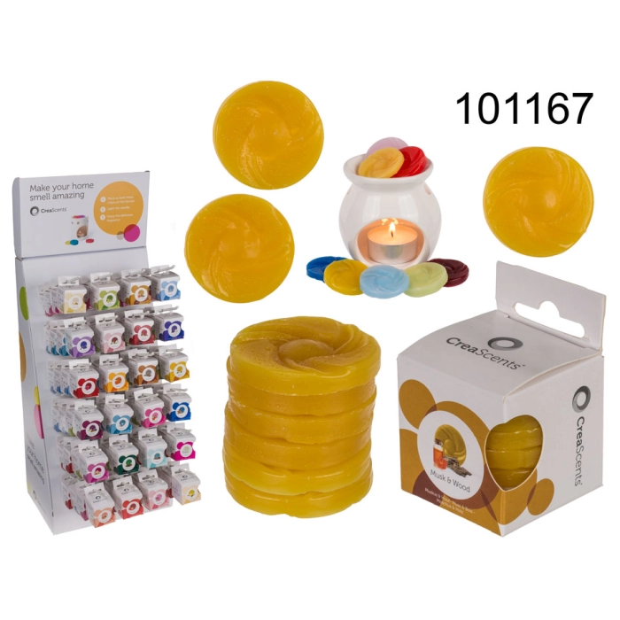 Fireplace aromatic wax 6 discs: Musk and wood