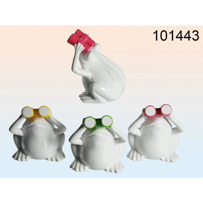 Ceramic Frog with Binoculars