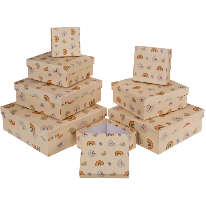Set of 8 boxes - rainbow