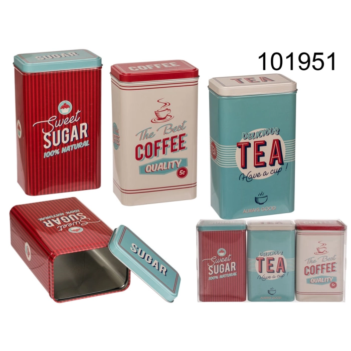 A set of coffee, tea and sugar cans - retro