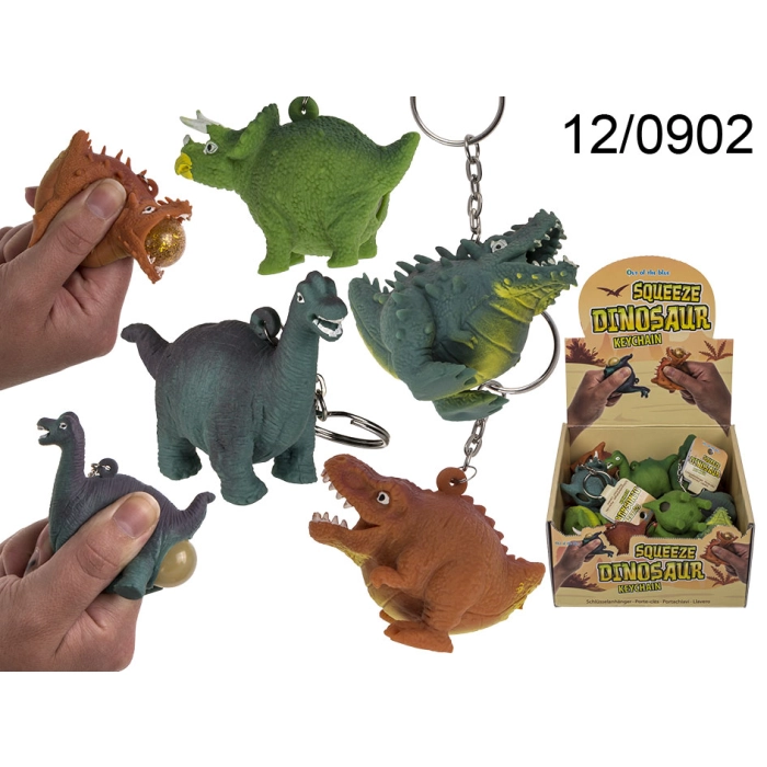 Squeeze dinosaur keychain