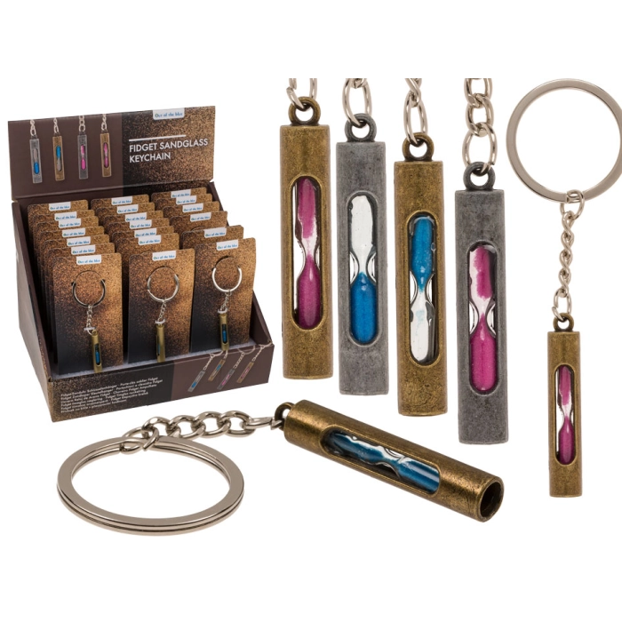 Metal keychain hourglass - mix