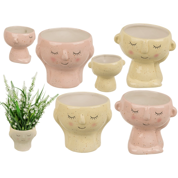 Decorative smiley flower pot 2