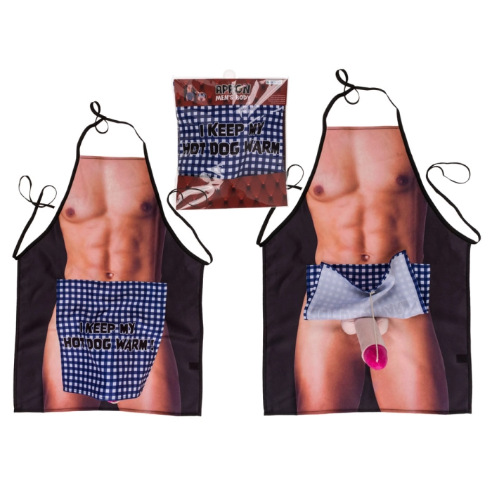 Kitchen apron men body with plush penis