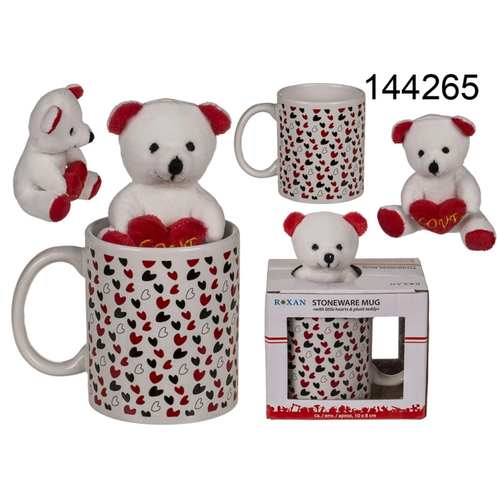 Herzförmiger Becher mit Teddybär