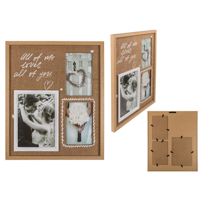 Wooden frame for 3 photos