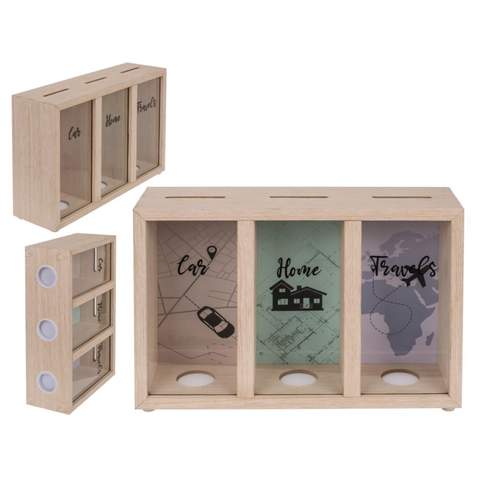 Car/Home/Travels three-piece money bank