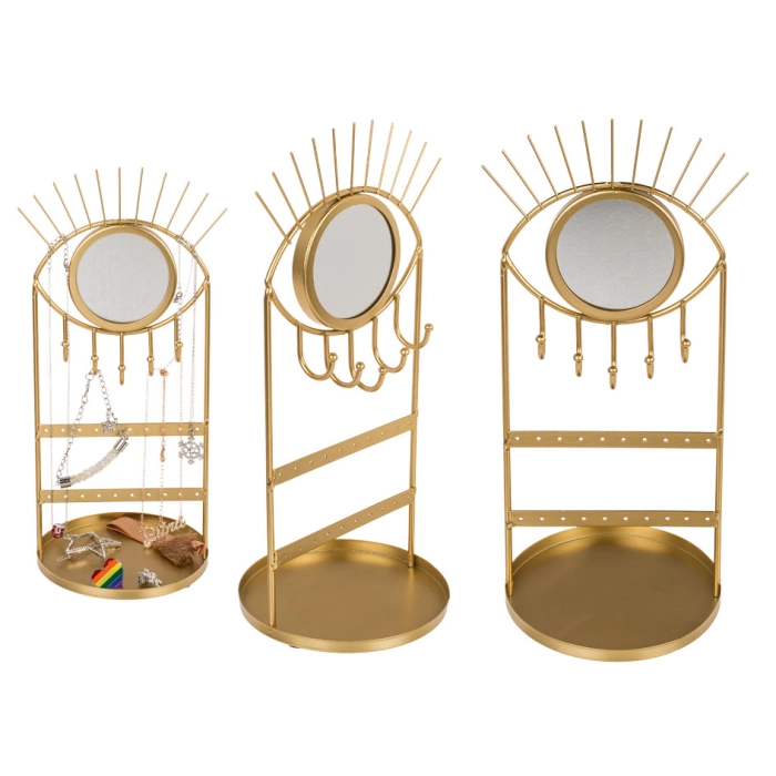Metal jewelry stand with a mirror - Eye